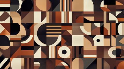 Seamless geometric pattern illustration in earthy tones. Geometric. Illustration