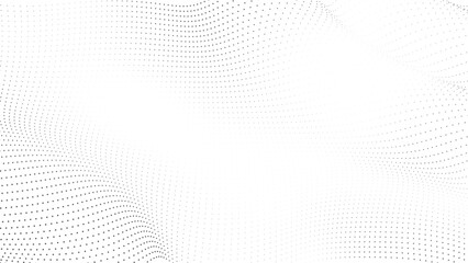 Black and White Halftone Wave Pattern, Wave halftones geometric dots, Illustration halftone effect round shape. Dynamic Vector Halftone Design for Stylish Product Graphics
