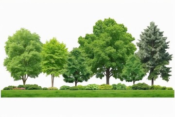 Trees isolated on white background, tropical trees isolated used for design, advertising and architecture