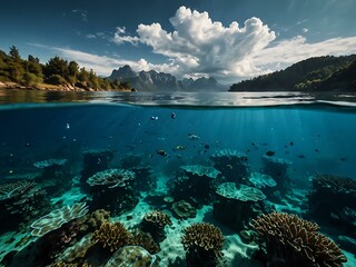 Amazing underwater landscape scenery.