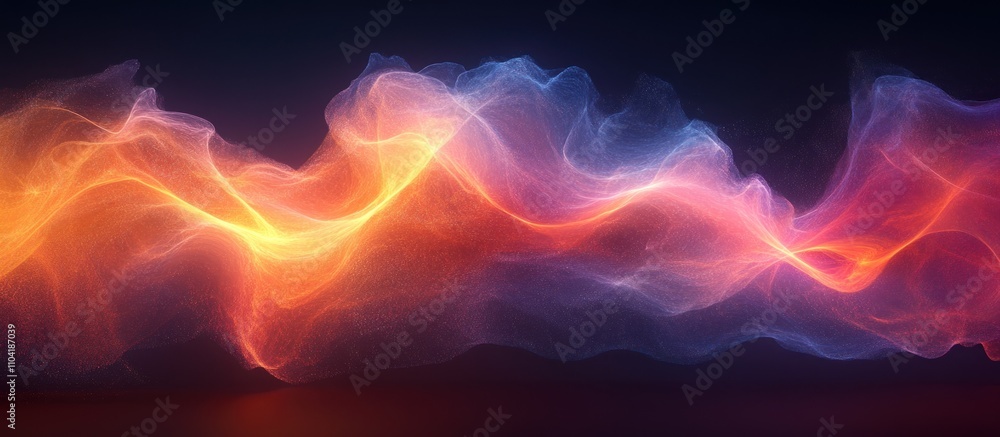 Wall mural abstract colorful wave of light and energy, creating a dynamic visual effect.