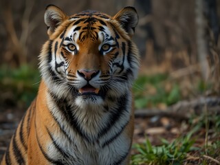 Fototapeta premium Amur tiger in the wild.