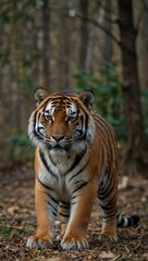 Fototapeta premium Amur tiger in a natural habitat.