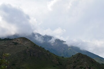 clouds in the mountains