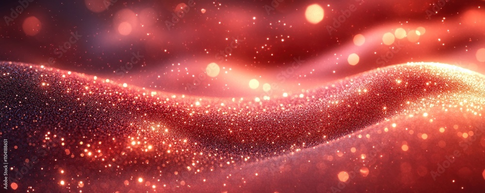 Poster a shimmering wave of particles creating a dreamy, ethereal atmosphere.