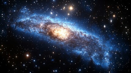 Fototapeta premium A stunning image of a galaxy, showcasing its vibrant colors and star-filled background.