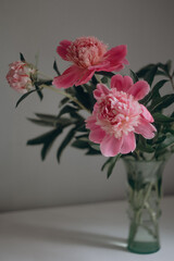 beautiful pink flowers in the bouquet