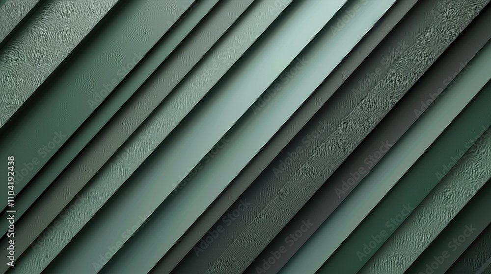 Poster a modern abstract design featuring layered green stripes creating depth and texture.