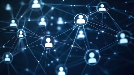 Profile icons connecting with nords representing business connections concept, business concept.
