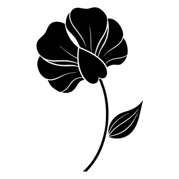 recommend clip art: black and white sweet pea flower