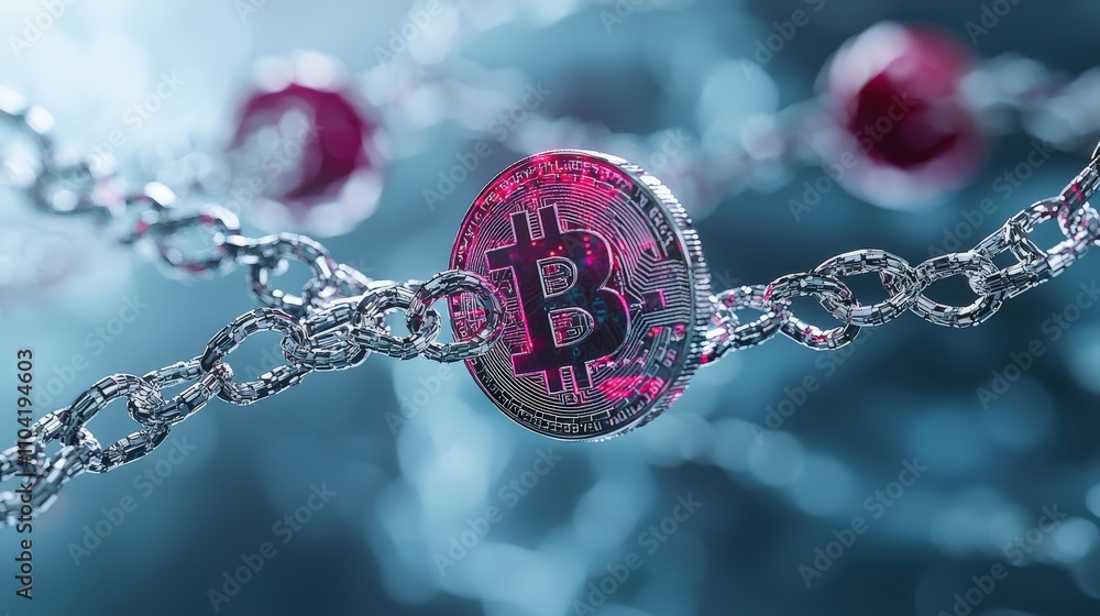 Poster Exploring blockchain innovations integrating technology for modern healthcare solutions and visual representation