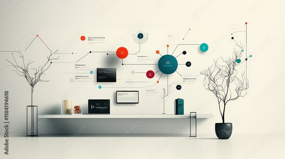 Aufkleber user journey mapping in a minimalist workspace digital art modern office creative environment aesthe