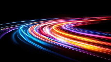 Fiber Optic Communication Concept with Colorful Lights