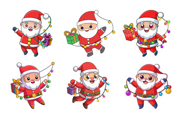 Santa's Joyful Swing on Christmas Lights  A Festive Gift Bearing Adventure