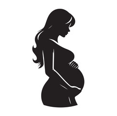 pregnant lady silhouette vector illustration