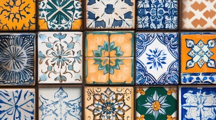 A Colorful Collection of Portuguese Azulejos Tiles
