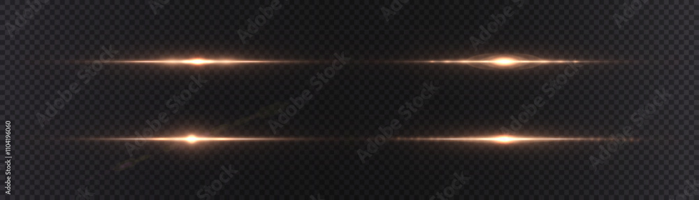 Poster Abstract golden vertical glow. Bright explosion of light of flickering rays on transparent background. Luxury style for design and vector illustrations.	