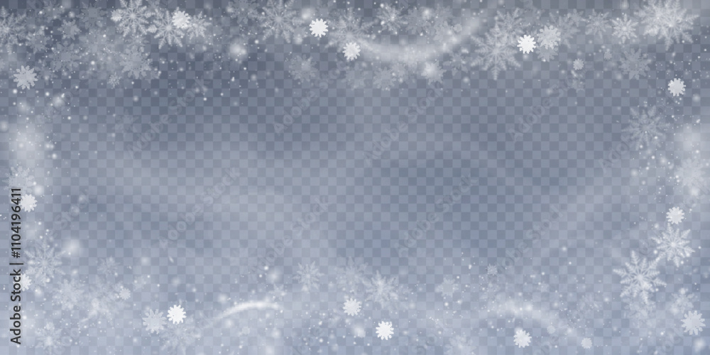 Aufkleber winter background with snowstorm effect and snowflakes. vector texture of cold christmas snowstorm w