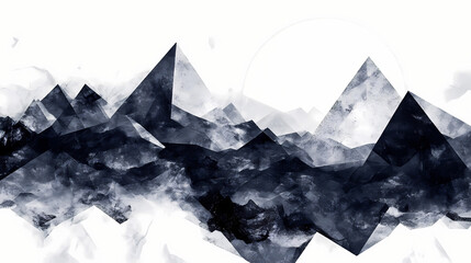 Abstract wallpaper of mountain range with geometric shapes. Geometric. Illustration