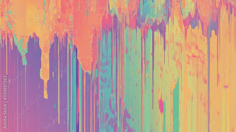Poster a vibrant abstract design with colorful drips and streaks creating a dynamic visual effect.