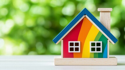 This model home symbolizes eco-friendly home solutions by featuring a scale of energy efficiency.