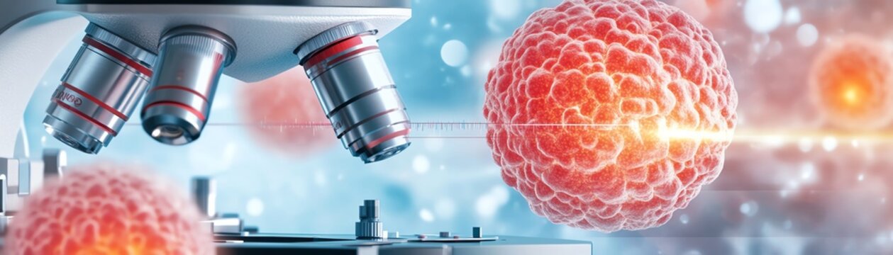 Researcher measuring cellular elasticity with atomic force microscopy, cell elasticity study, mechanical biology