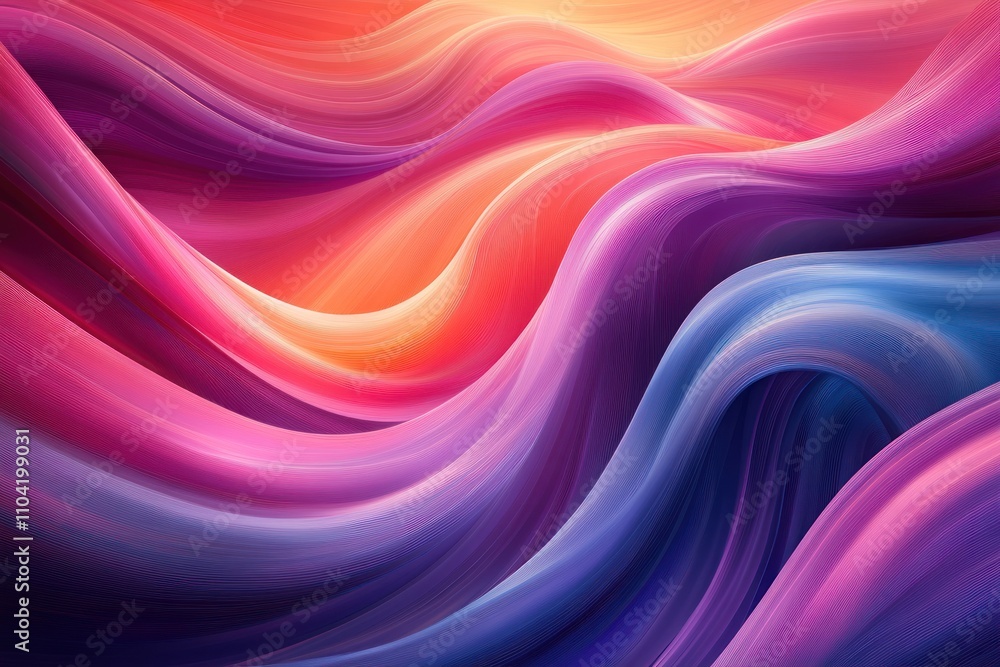 Poster abstract waves of vibrant colors flowing in a smooth, dynamic pattern.