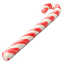 Fototapeta premium Colorful candy cane placed on a white background for holiday decoration
