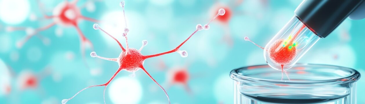 Scientist experimenting with optogenetic tools for cellular signaling control, optogenetics cellular study, light-based modulation