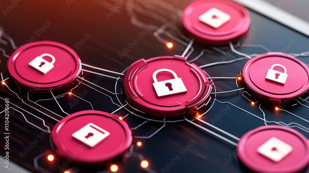 Aufkleber it infrastructure diagram highlighting nodes under cyberattack and areas of prevention.