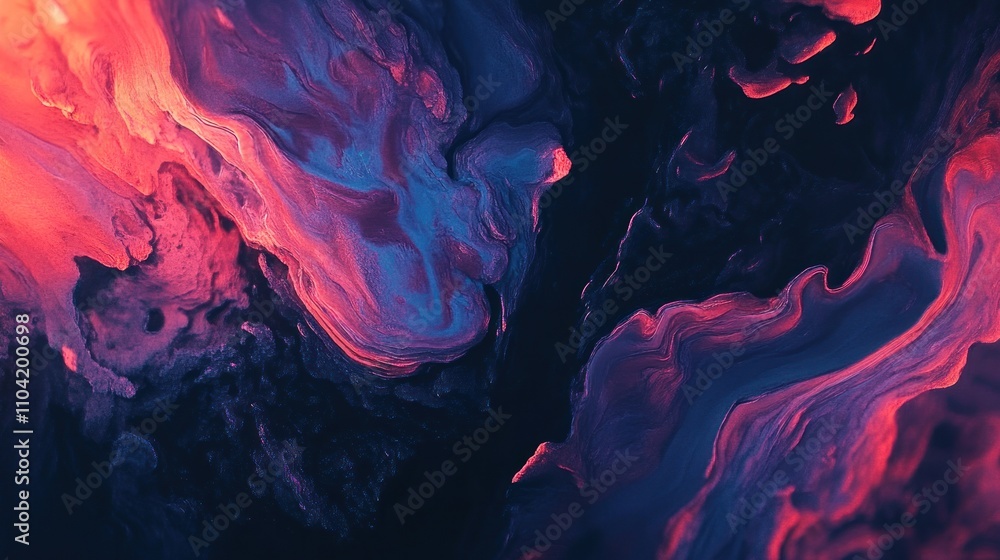 Poster abstract swirls of vibrant colors creating a dynamic and fluid visual experience.