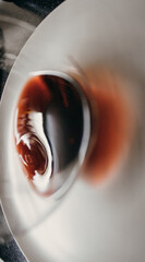 red wine in the glass
