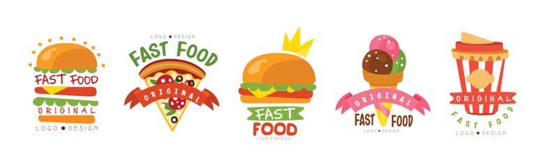 Fast Food Logo and Restaurant Emblem Vector Set