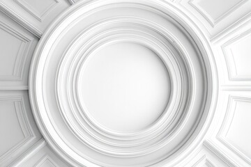 Obraz premium Abstract white circular pattern with geometric shapes in a modern design.