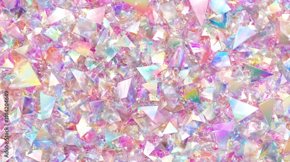 Aufkleber a colorful array of shimmering, iridescent crystals creating a vibrant, textured background.
