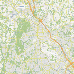 Fototapeta premium Map of Marietta in Georgia in a normal road map style. Contains layered vector with roads water, parks, etc.