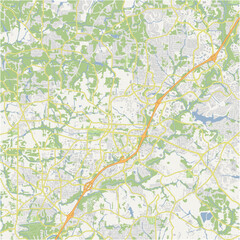 Map of Alpharetta in Georgia in a normal road map style. Contains layered vector with roads water, parks, etc.