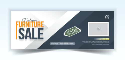 Furniture sale Facebook cover template
