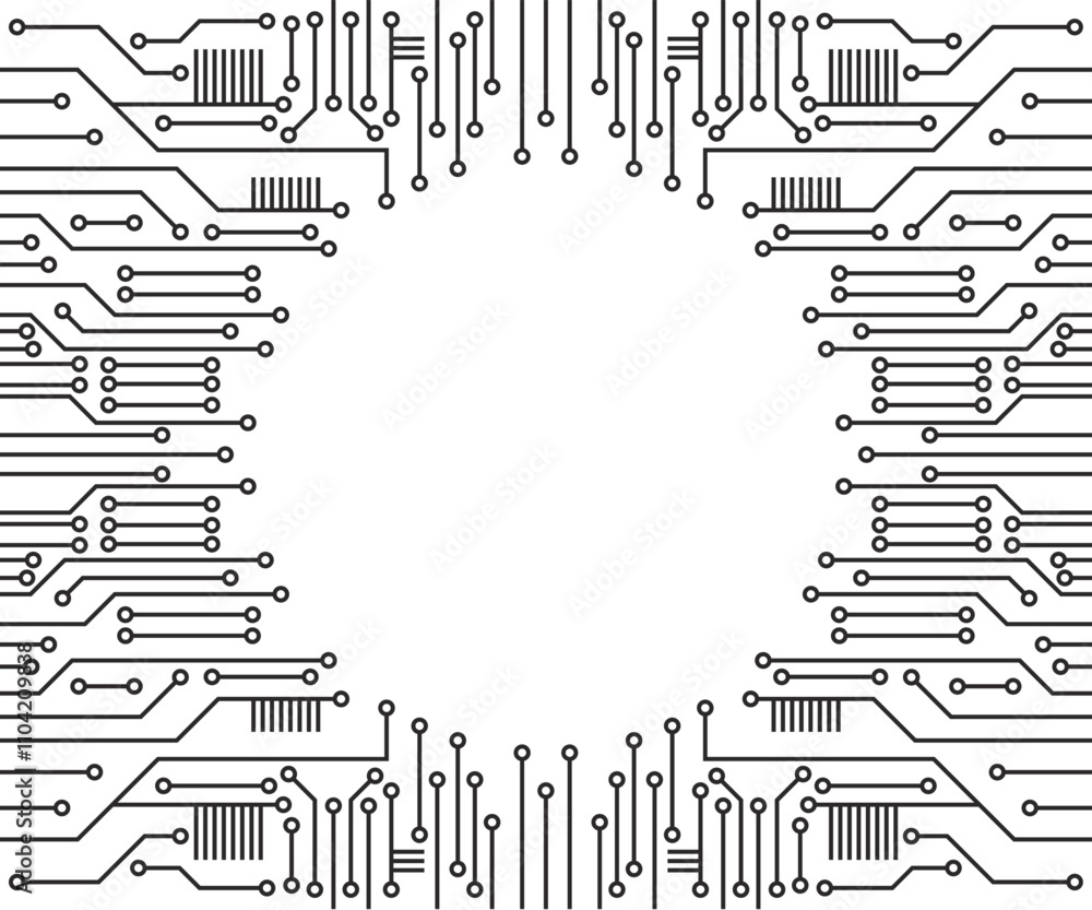 Fototapete vector abstract electronic circuit board. cpu microchip circuit on computer motherboard. artificial 