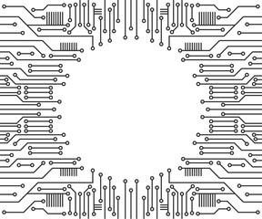 vector abstract electronic circuit board. CPU microchip circuit on computer motherboard. 
artificial intelligence AI. 
communication and engineering concept
