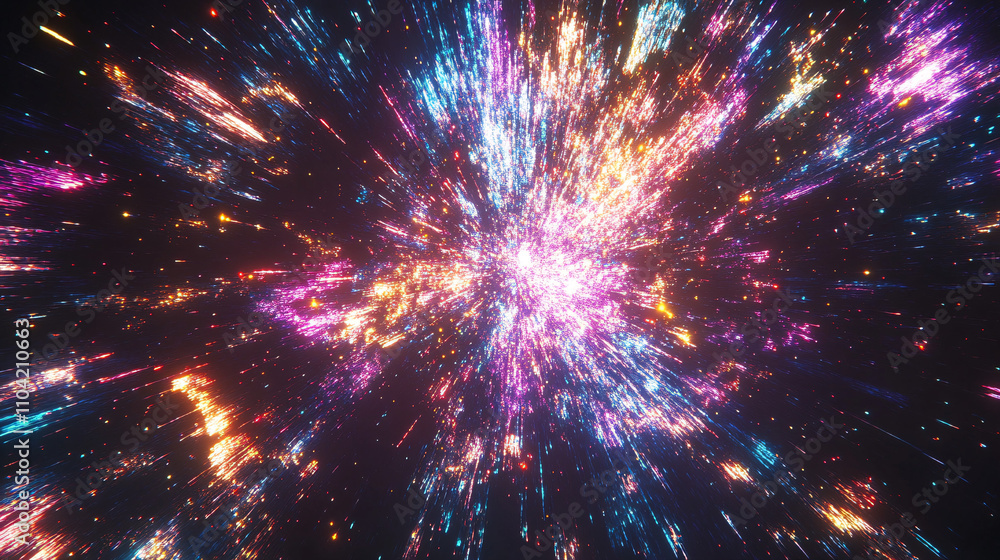 Poster colorful abstract background featuring bright lights and dynamic movement creating a sense of energy