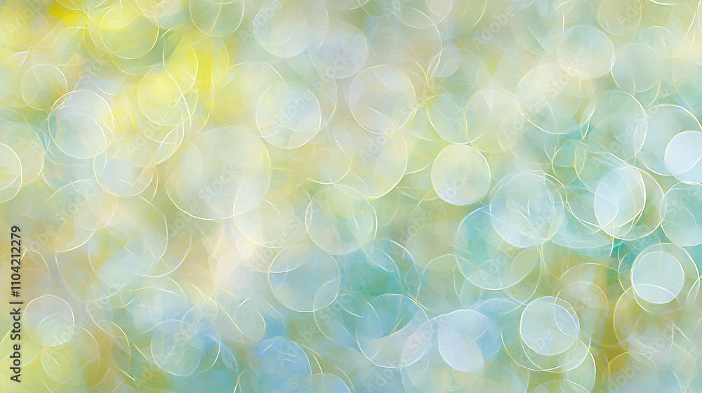 Poster abstract background of soft bokeh circles in pastel colors creates a dreamy and ethereal atmosphere 