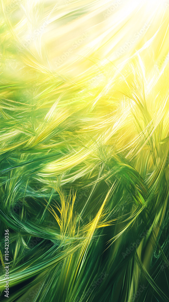 Aufkleber abstract background with flowing green and yellow hues creating a serene and dynamic atmosphere remi