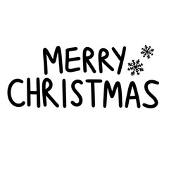 Merry Christmas doodle font. Christmas text