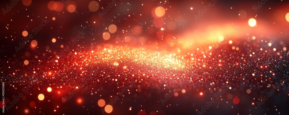 Poster a mesmerizing display of glowing particles and light, creating a cosmic atmosphere.
