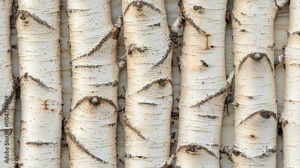 Poster sunlit birch wood grain with soft flowing patterns creates serene atmosphere. natural textures and c