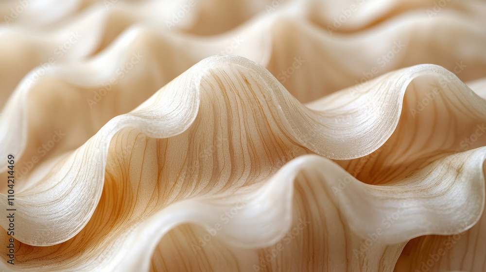 Poster soft flowing patterns of light colored wood grain create serene and elegant texture, reminiscent of 
