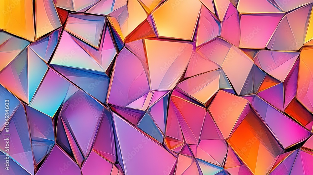 Poster abstract geometric shapes in vibrant colors create a dynamic, modern visual composition.