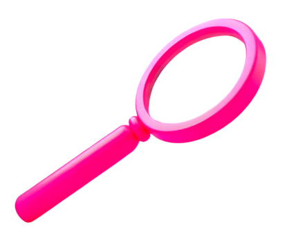 A beautiful and colored magnifier with a sleek handle, and a clear lens