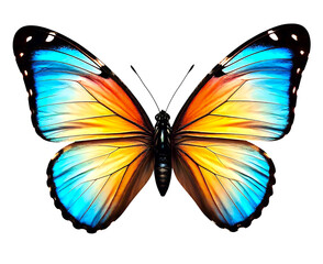 Obraz premium A stunning illustration of a butterfly, detailed with vibrant, multicolored wings, exuding elegance and beauty